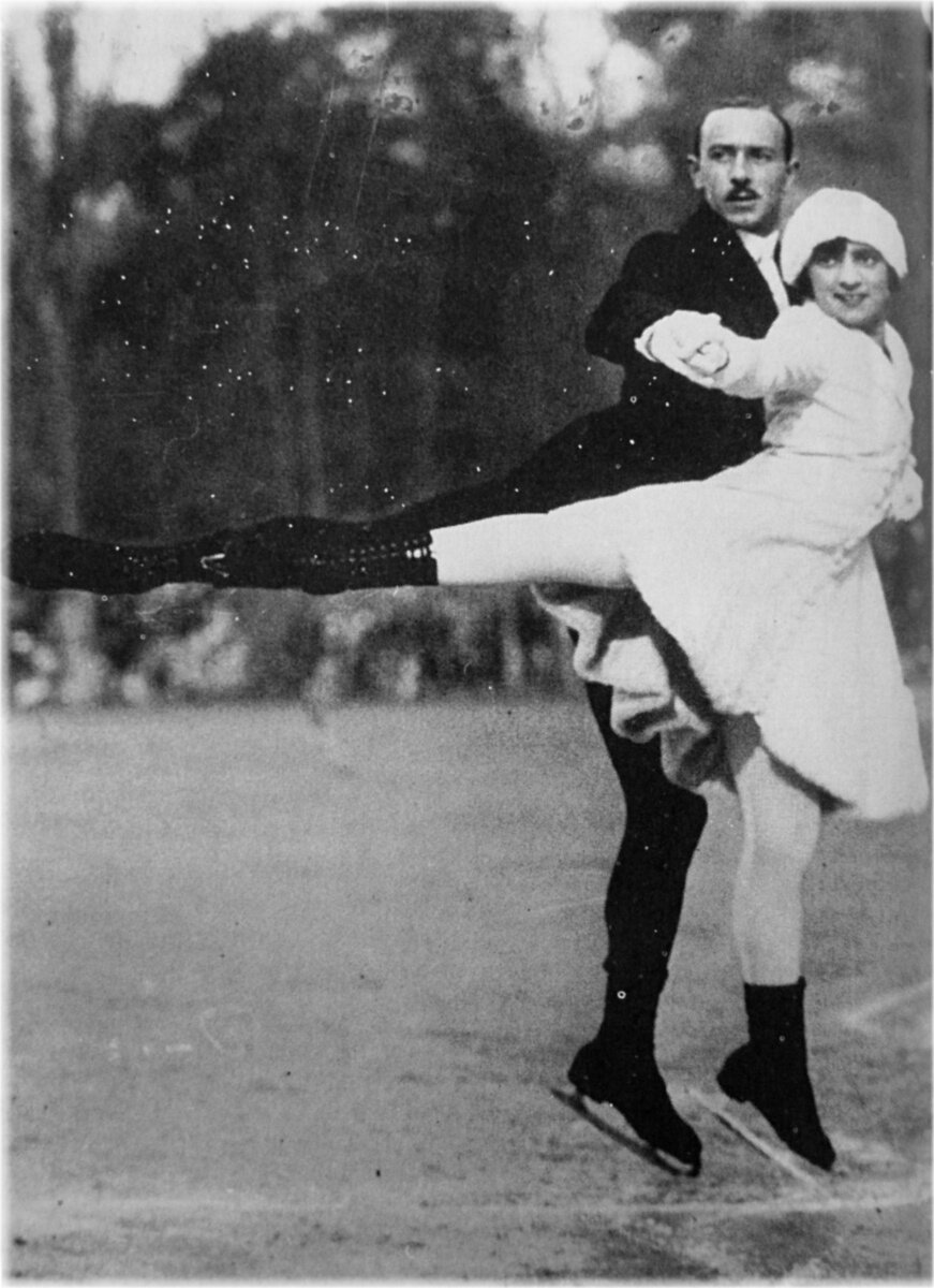 Madame et Monsieur en forme Olympique illustration avec un couple faisant du patinage artistique